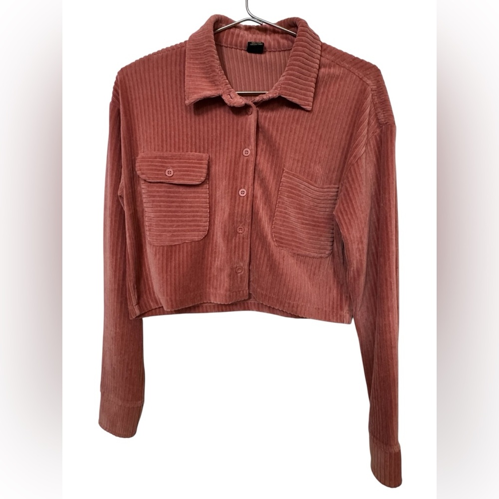 Urban Outfitters Pink Red Unique Soft Corduroy Crop Top Shirt Women’s S